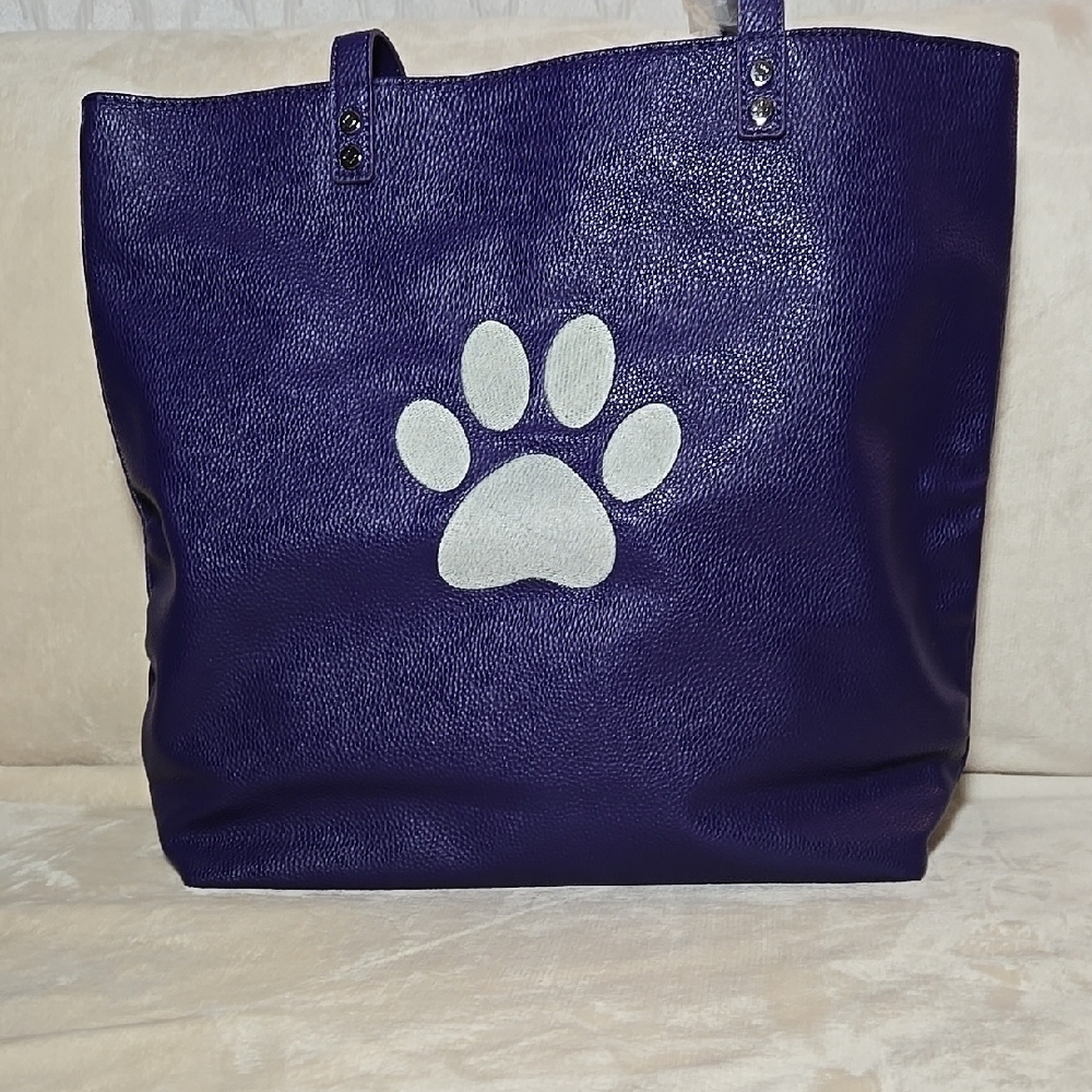 NWT Thirty-one Around Town Tote Bag Silver Paw Print
